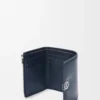 Petit portefeuille vertical Puffer Anagram en cuir de veau nappa brillant bleu marine foncé Petit portefeuille vertical Puffer Anagram en cuir de veau nappa brillant bleu marine foncé