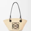 Petit sac Anagram Basket en palmier iraca et cuir de veau Naturel/Noir