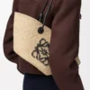Petit sac Anagram Basket en palmier iraca et cuir de veau Naturel/Noir