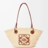 Petit sac Anagram Basket en palmier iraca et cuir de veau Naturel/Tan