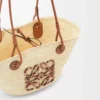 Petit sac Anagram Basket en palmier iraca et cuir de veau Naturel/Tan