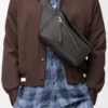 Petit sac banane Puzzle Edge en cuir de veau classique gris foncé