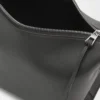 Petit sac à bandoulière Cubi en cuir de veau lisse et souple et jacquard Dark Grey