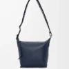 Petit sac à bandoulière Cubi en cuir de veau lisse et souple et jacquard Deep Navy