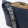 Petit sac à bandoulière Cubi en cuir de veau lisse et souple et jacquard Deep Navy