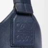 Petit sac à bandoulière Cubi en cuir de veau lisse et souple et jacquard Deep Navy