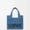 Petit sac fourre-tout LOEWE Font en raphia bleu clair