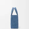 Petit sac fourre-tout LOEWE Font en raphia bleu clair