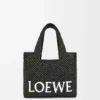 Petit sac fourre-tout LOEWE Font en raphia Noir