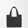 Petit sac fourre-tout LOEWE Font en raphia Noir