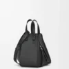 Petit sac Hammock en cuir de veau classique Noir