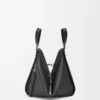 Petit sac Hammock en cuir de veau classique Noir