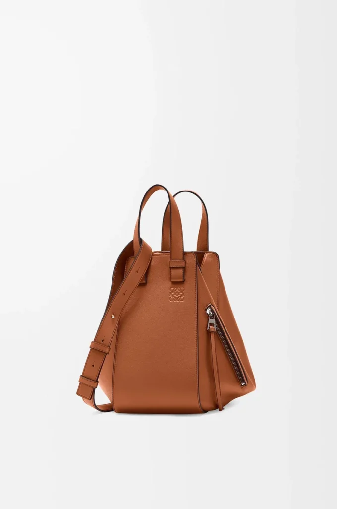 Petit sac Hammock en cuir de veau classique Tan