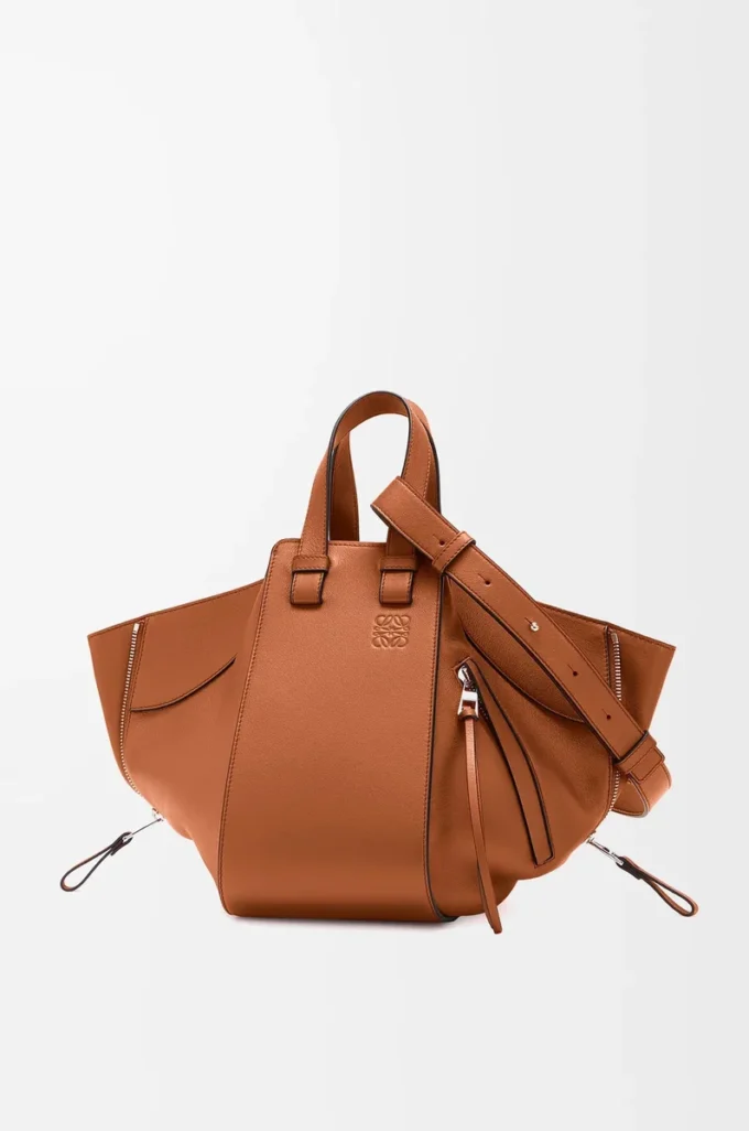 Petit sac Hammock en cuir de veau classique Tan