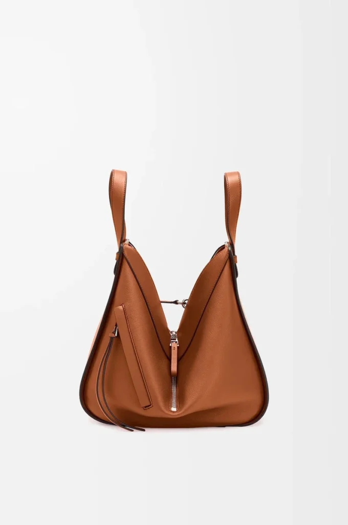 Petit sac Hammock en cuir de veau classique Tan