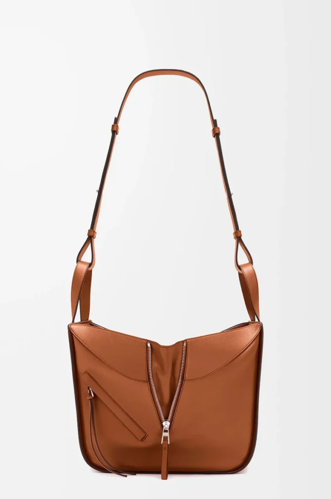 Petit sac Hammock en cuir de veau classique Tan