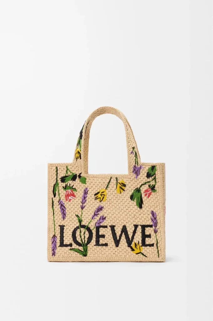 Petit sac LOEWE Font en raphia naturel