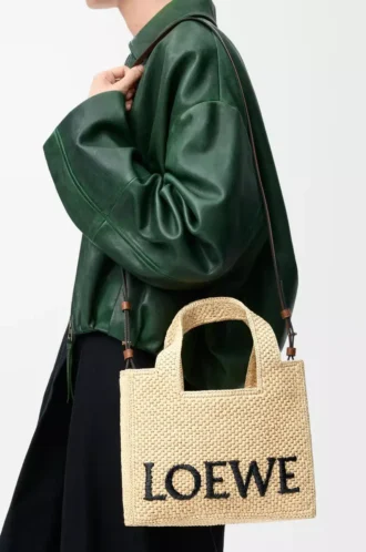 Petit sac LOEWE Font en raphia naturel