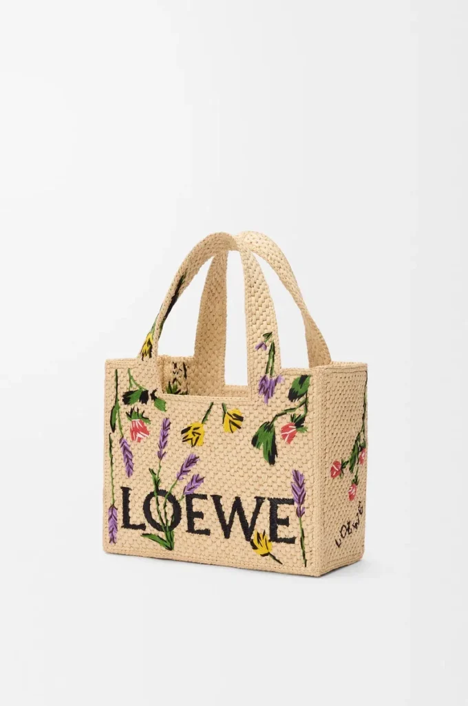 Petit sac LOEWE Font en raphia naturel