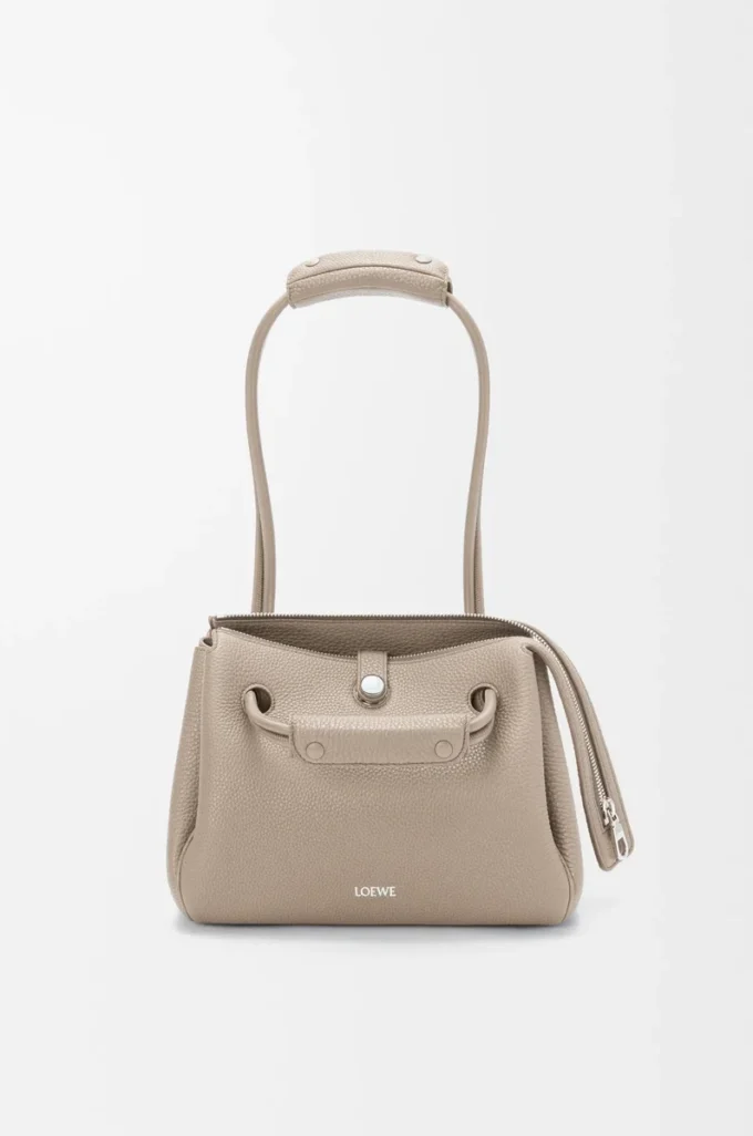 Petit sac Madrid en cuir de veau grainé souple Clay