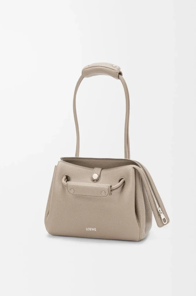 Petit sac Madrid en cuir de veau grainé souple Clay
