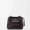 Petit sac Madrid en cuir de veau grainé souple Dark Ebony