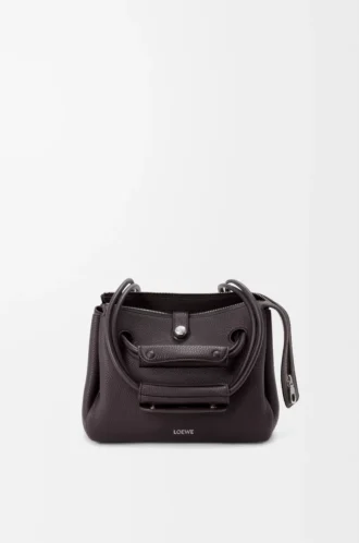 Petit sac Madrid en cuir de veau grainé souple Dark Ebony
