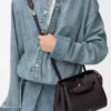 Petit sac Madrid en cuir de veau grainé souple Dark Ebony