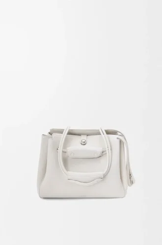 Petit sac Madrid en cuir de veau grainé souple Soft White