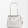 Petit sac Madrid en cuir de veau grainé souple Soft White