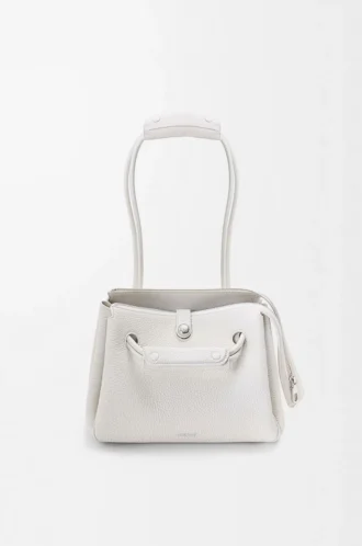Petit sac Madrid en cuir de veau grainé souple Soft White