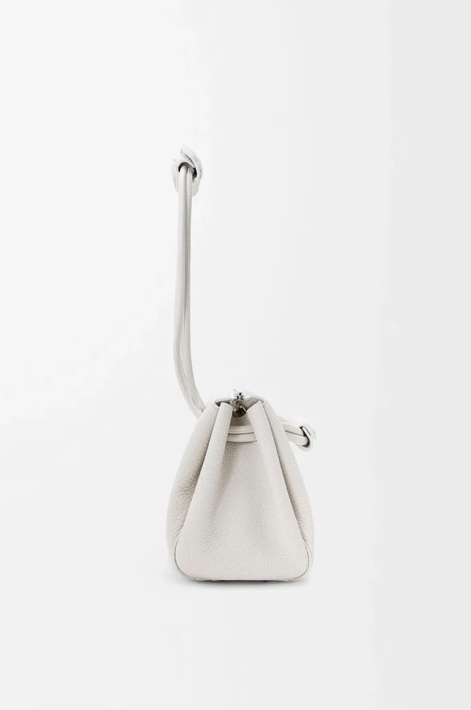 Petit sac Madrid en cuir de veau grainé souple Soft White