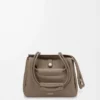 Petit sac Madrid en cuir de veau grainé souple Taupe