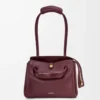Petit sac Madrid en cuir de veau souple Bordeaux foncé
