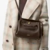 Petit sac Madrid en cuir de veau souple marron foncé