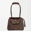 Petit sac Madrid en cuir de veau souple marron foncé