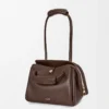 Petit sac Madrid en cuir de veau souple marron foncé