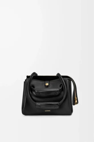 Petit sac Madrid en cuir de veau souple noir