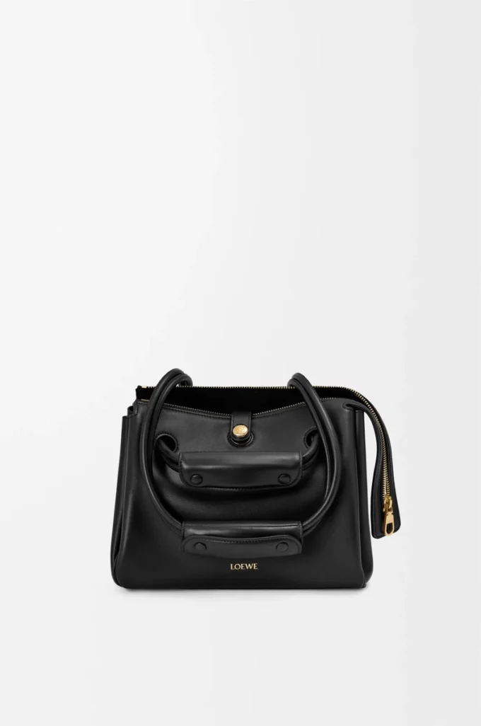 Petit sac Madrid en cuir de veau souple noir