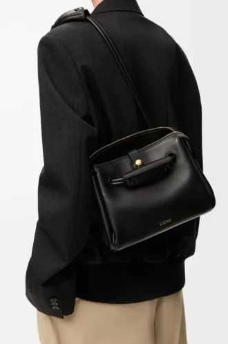 Petit sac Madrid en cuir de veau souple noir