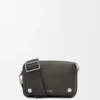 Petit sac messager Pebble en cuir de veau grainé souple Gris foncé