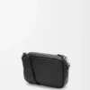 Petit sac messager Pebble en cuir de veau grainé souple noir
