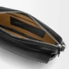 Petit sac messager Pebble en cuir de veau grainé souple noir