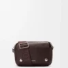 Petit sac messager Pebble en cuir de veau grainé souple Oxblood