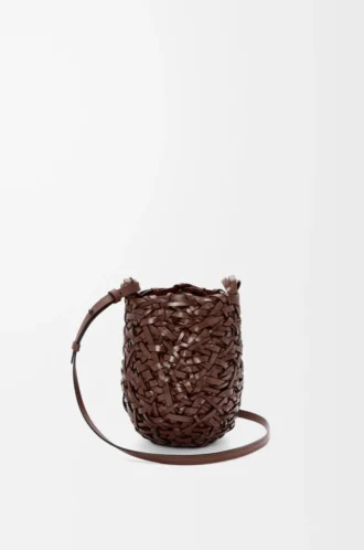 Petit sac Nest Basket en cuir de veau marron