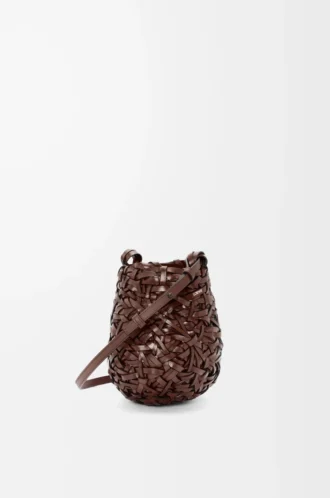 Petit sac Nest Basket en cuir de veau marron