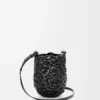Petit sac Nest Basket en cuir de veau noir