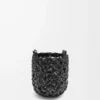 Petit sac Nest Basket en cuir de veau noir