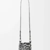 Petit sac Nest Basket en cuir de veau Noir/Blanc