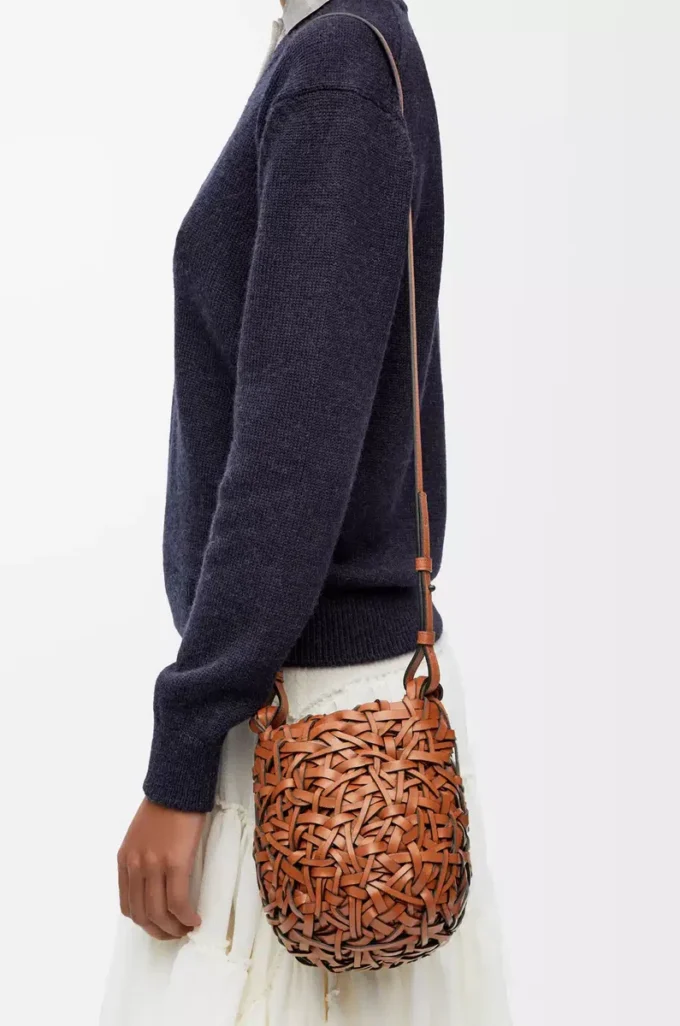 Petit sac Nest Basket en cuir de veau Tan